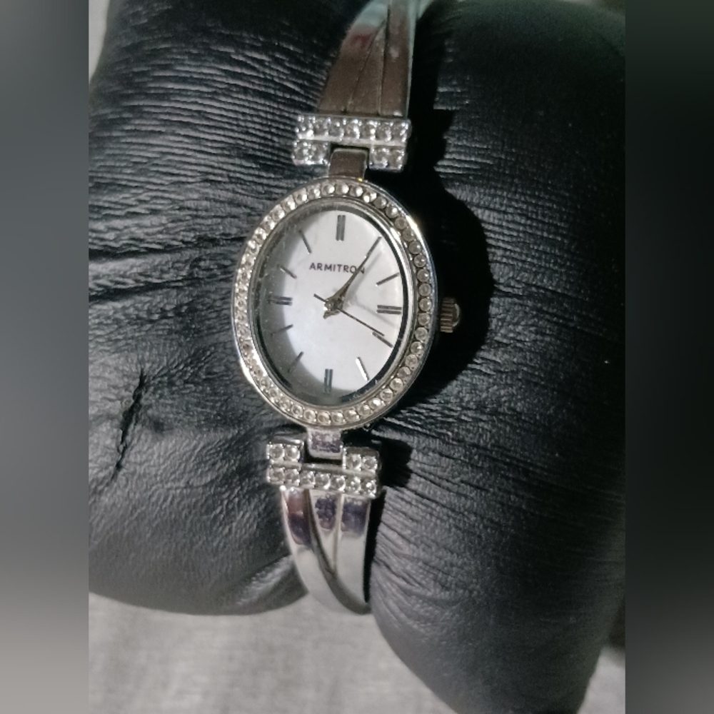 Iced out Dial MOP Armitron women's Bracelet watch